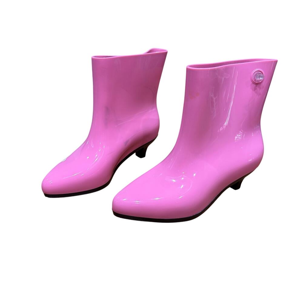 Jeremy Scott Melissa x Barbie pink Ankle Boots, US Sz6, Kitten heel, Inflatable